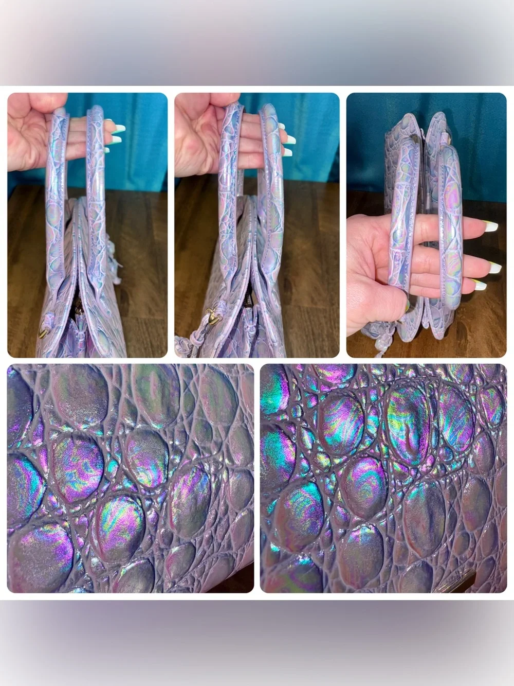 Brahmin EUC Rosetta - Lavender Dewdrop - Iridescent - Exclusive Design